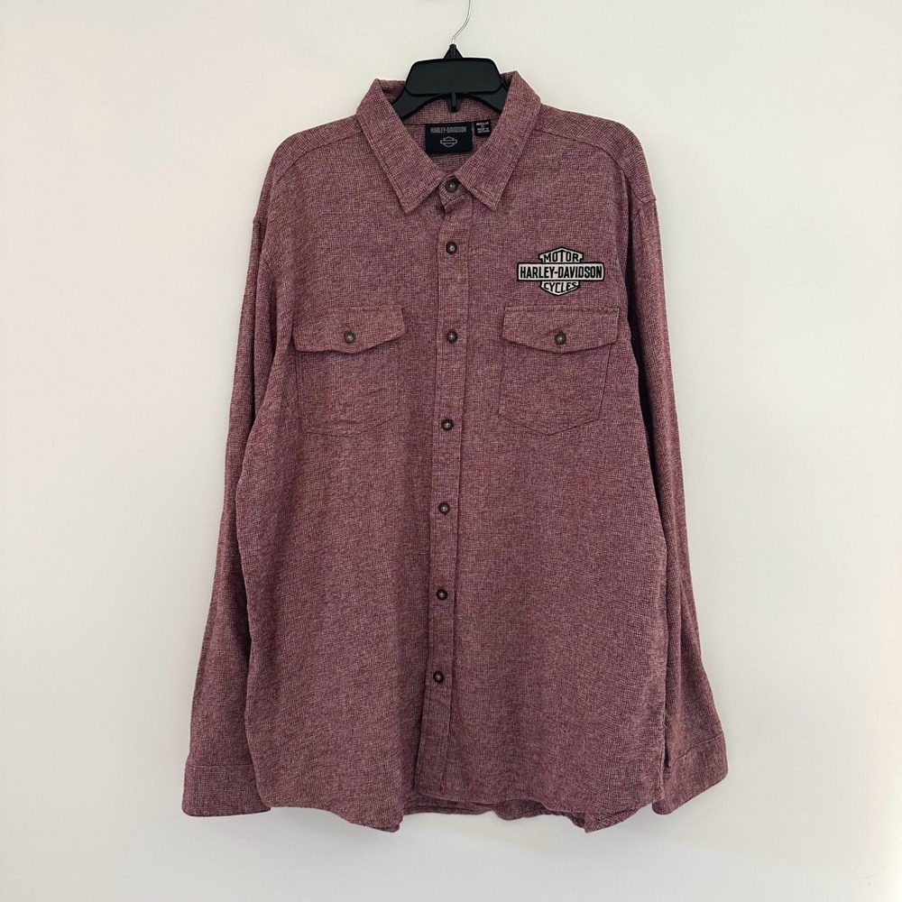 Harley Davidson Mens XL Regular Long Sleeve Button Down Shirt Motorcycle Biker